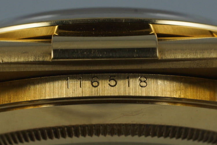 2001 Rolex 18K YG Daytona 116518 with Box & Receipt