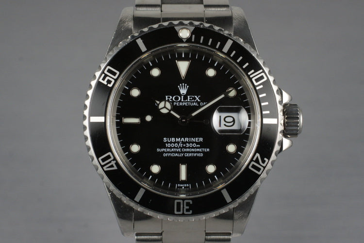 1997 Rolex Submariner 16610 with RSC Papers