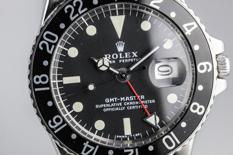 1972 Rolex GMT-Master 1675 With Black Bezel Insert