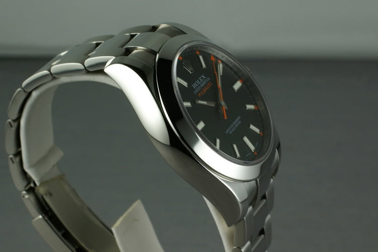 Rolex Milgauss BLACK Dial 116400 with Box and Papers