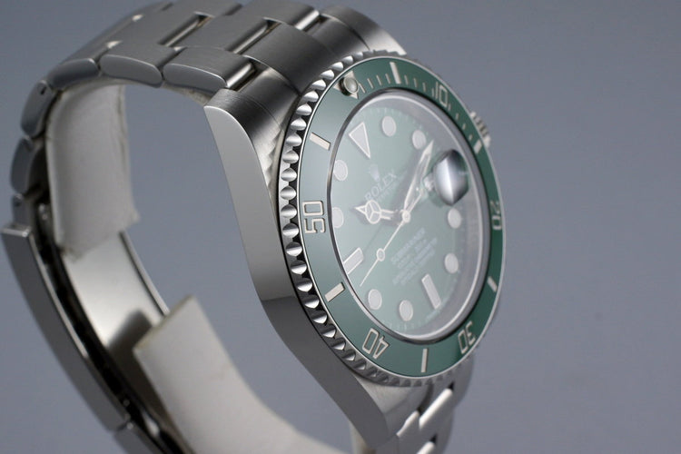 2015 Rolex Green Submariner 116610LV with Box and Papers