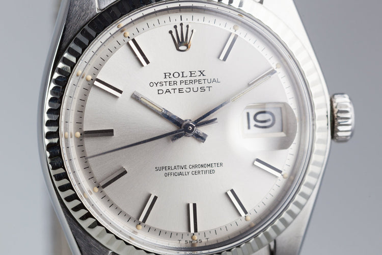 1972 Rolex Datejust 1601 Silver Dial with Box and Papers