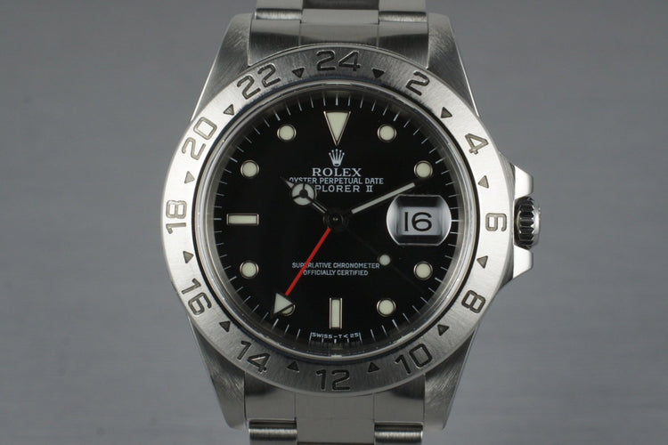 1997 Rolex Explorer II 16570 Black Dial with Box and Papers
