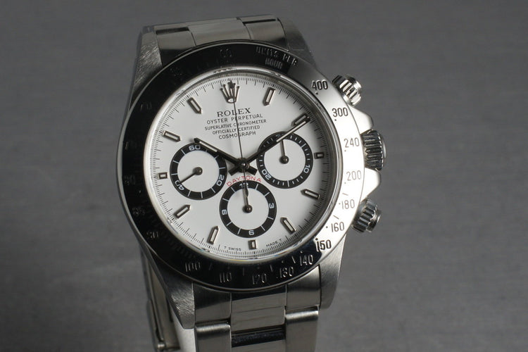 Rolex SS Zenith Daytona Ref: 16520 Box and Papers with White Dial