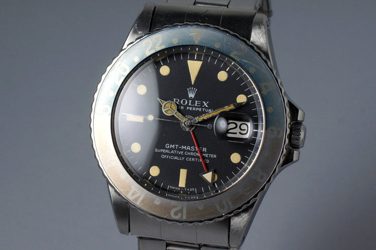 1970 Rolex GMT 1675 Mark I Dial with Box and Double Punched Papers
