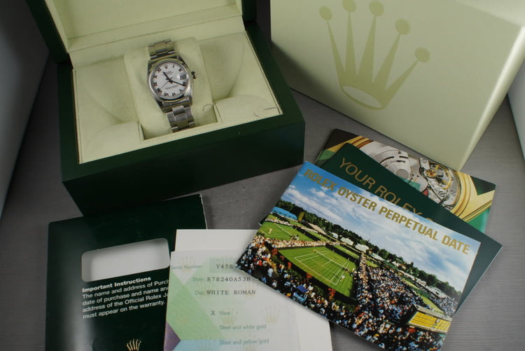 2002 Rolex Midsize Datejust 78240 Box and Papers