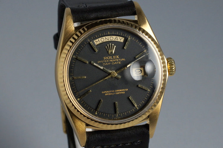 1968 Rolex YG Day-Date 1803 Matte Black Dial