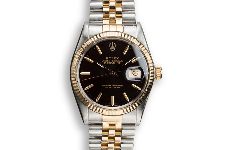 1987 Rolex Two-Tone DateJust 16013 Black Dial