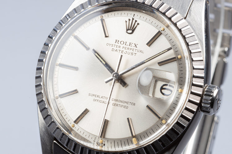 1976 Rolex Stainless Steel 1603 Datejust Silver Dial Creamy Lume Plots