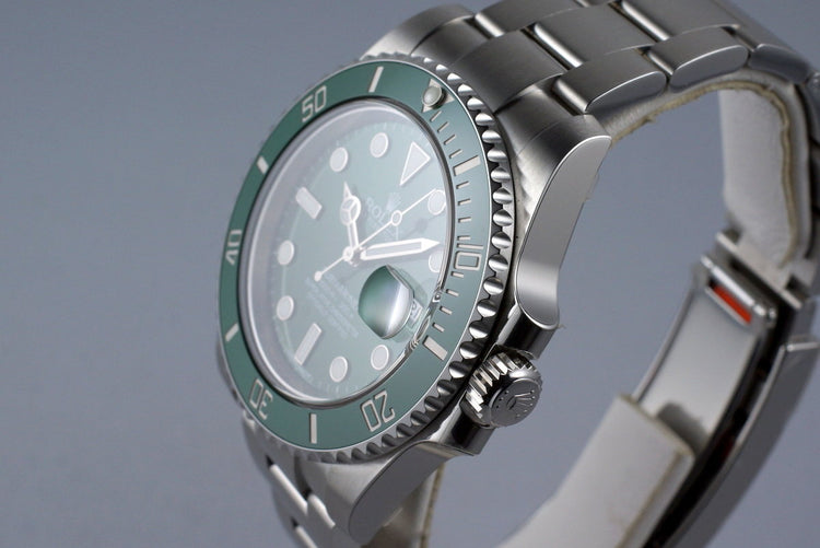 2016 Rolex Green Submariner 116610LV with Box and Papers MINT