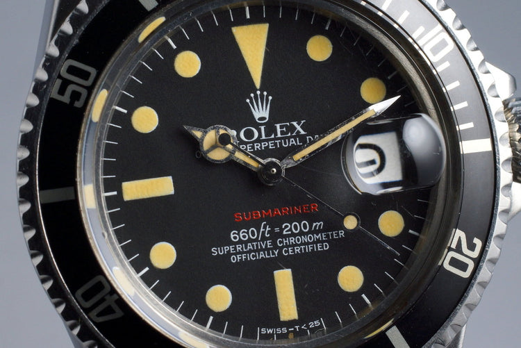 1972 Rolex Red Submariner 1680 Mark VI Dial