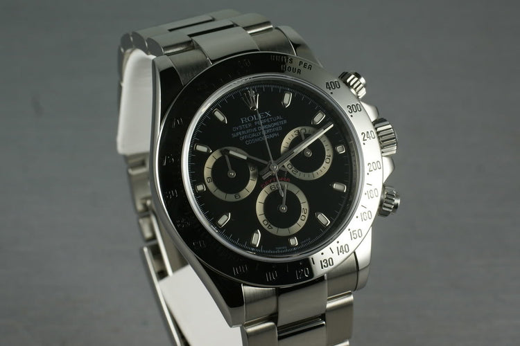 Rolex SS Daytona 116520 Black Dial V serial with papers