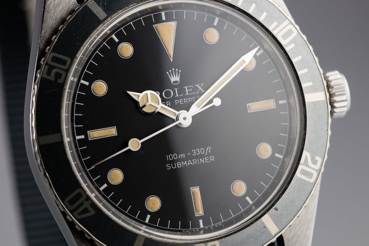 1959 Rolex Submariner 5508 Tritium Service Dial with Box and Papers