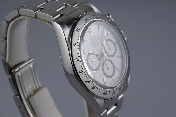 1995 Rolex SS Zenith Daytona 16520 White Dial with Box and RSC Papers