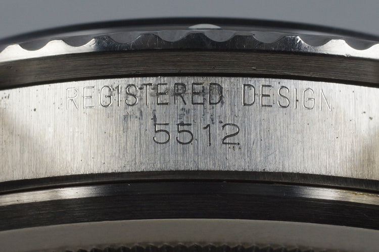 1972 Rolex Submariner 5512 4 Line Dial Serif Dial with RSC Papers