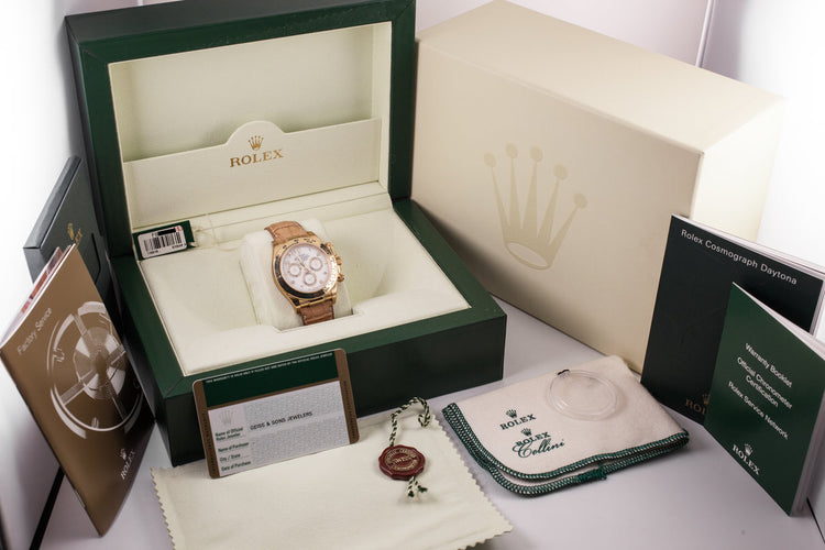 2003 Rolex 18K YG Daytona 116518 White Arabic Dial