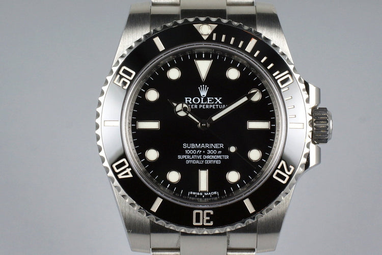 2015 Rolex Submariner 114060 with Box and Papers