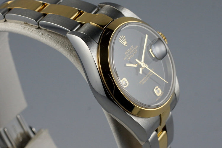 2002 Rolex Ladies Two Tone DateJust 79163 Onyx Dial with Box and Papers