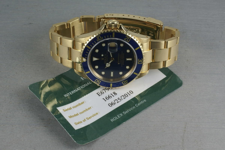 Rolex Submariner Ref: 16618 with Service Paper
