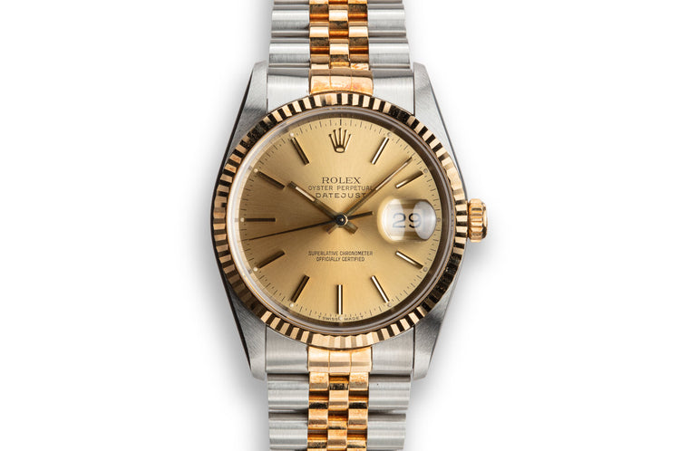 1991 Rolex Two-Tone DateJust 16233 Champagne Dial with Rosy Case Patina