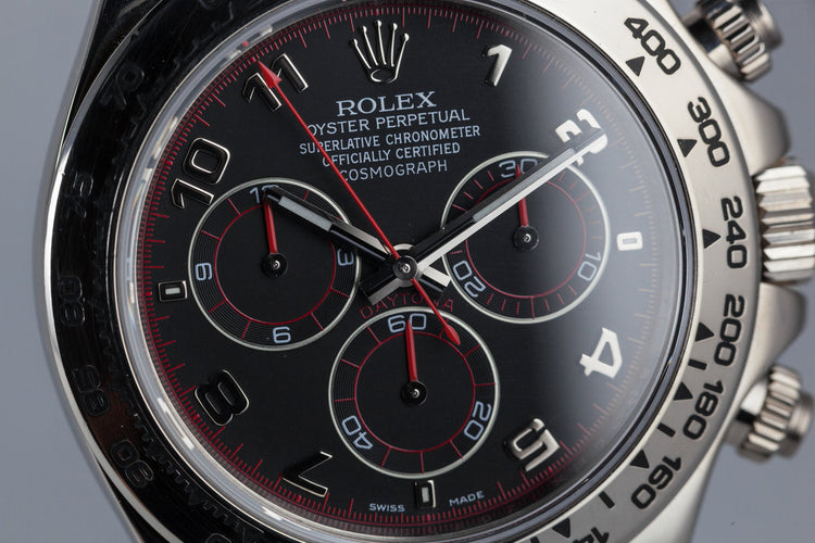 2006 Rolex Daytona 18K White Gold 116509 Black Dial with Box and Papers