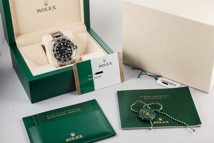 2017 Rolex GMT-Master II 116710LN Black Bezel with Box and Papers