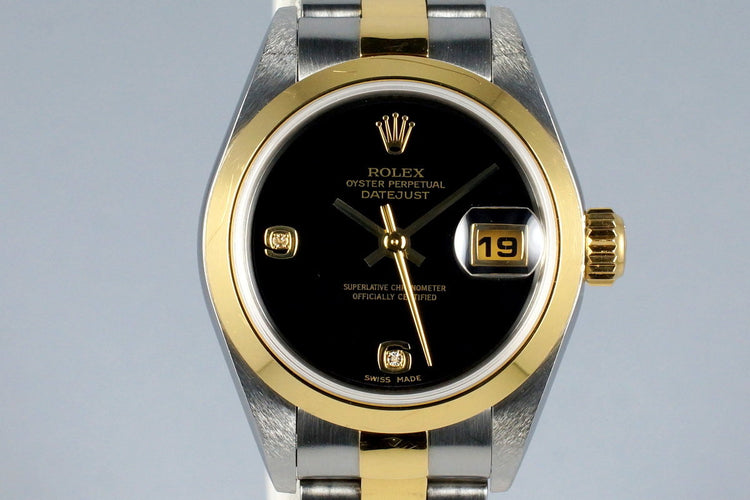 2002 Rolex Ladies Two Tone DateJust 79163 Onyx Dial with Box and Papers