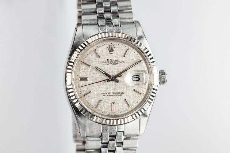 1972 Rolex DateJust 1601 with Silver Sigma Linen Dial