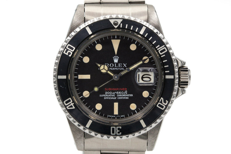 1969 Rolex Red Submariner 1680 Meters First Mark 1 Long F with Box and Papers