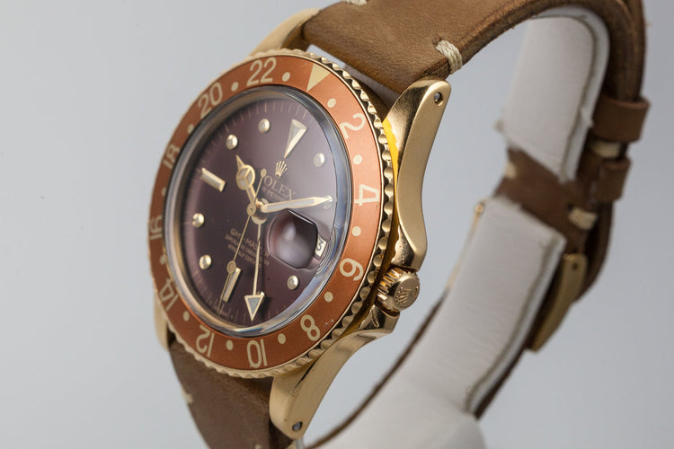 1971 Rolex 18K YG GMT 1675 with Rootbeer Dial