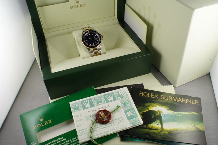 Rolex Submariner 18K/SS Blue Dial 16613 with Box and Papers