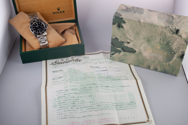 1991 Rolex Submariner 16610 with Box and Papers