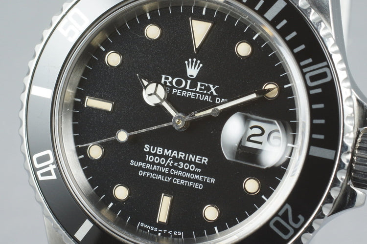 1987 Rolex Submariner 168000 with Box and Papers