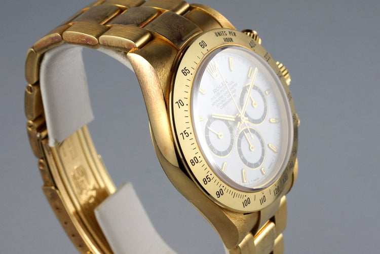 1991 Rolex YG Zenith Daytona 16528 White Dial