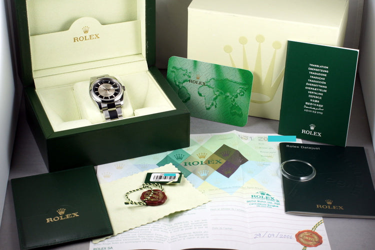 2006 Rolex Datejust 116200 Tuxedo Dial with Box and Papers