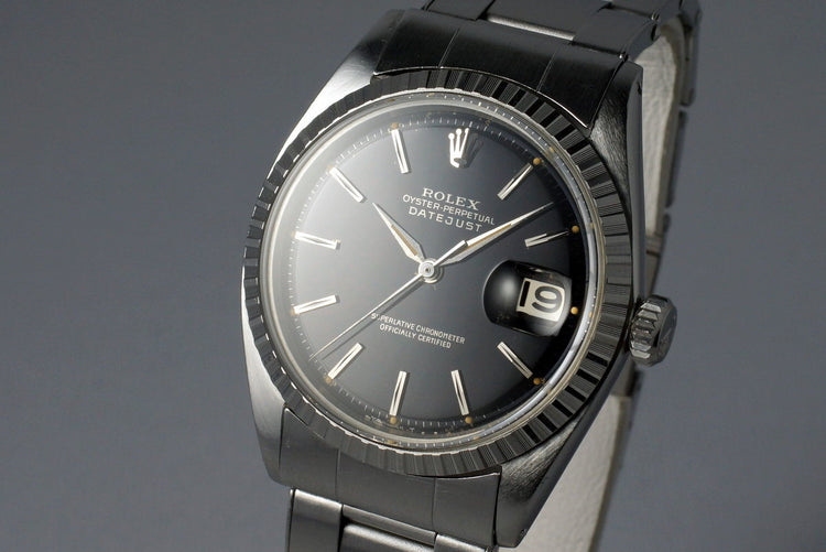 1964 Rolex DateJust 1603 Glossy Black Dial with Box and Papers