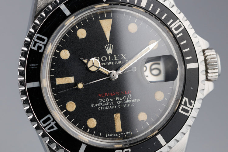 1969 Rolex Red Submariner 1680 with Mark I Long F Meters First Dial