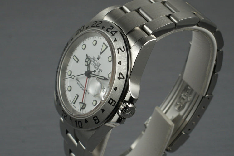 2003 Rolex Explorer II 16570 with White Dial