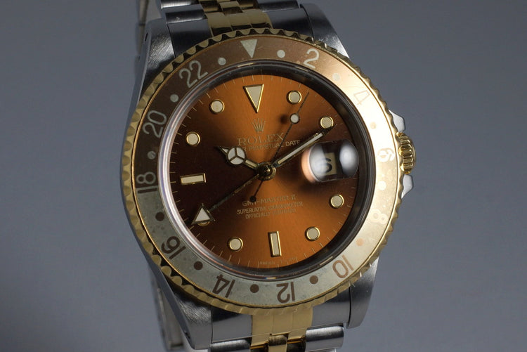 1991 Rolex Two Tone GMT II 16713 Root Beer Dial