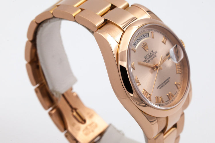 2000 Rose Gold Day-date 118205 with Box and Papers