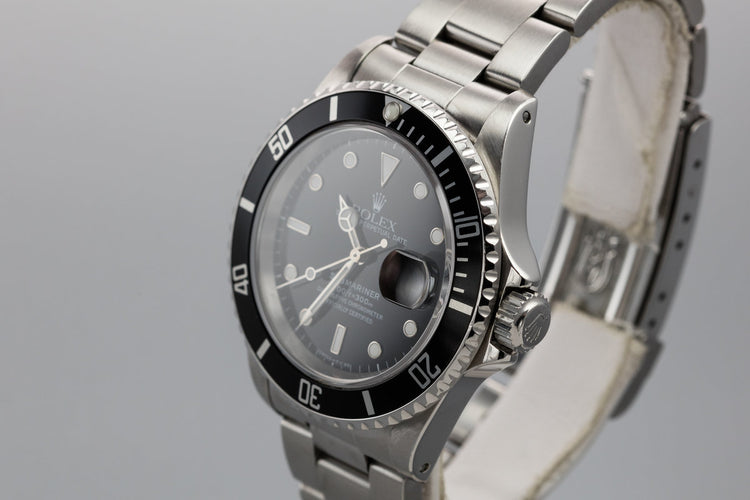 1991 Rolex Submariner 16610 with Box and Papers