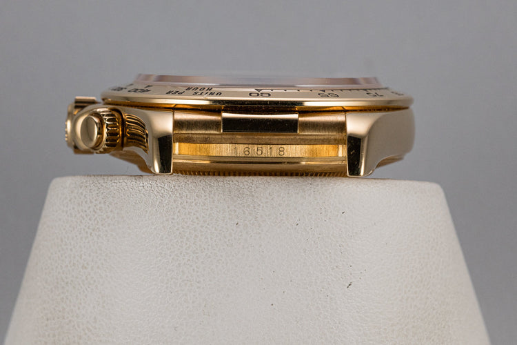 1993 Rolex 18K YG Daytona 16578 White Inverted 6 Dial with Box, Papers, and Service Papers