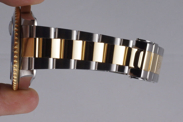 2005 Rolex Two Tone Blue Submariner 16613 with Box and Papers