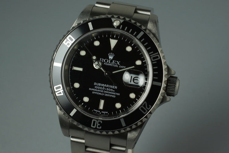 2001 Rolex Submariner 16610 with Box and Papers