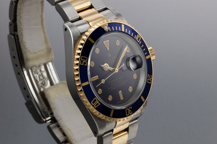 1991 Rolex Two-Tone Submariner 16613 Blue Dial