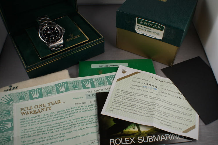 1987 Rolex Submariner 5513 with Box and Papers