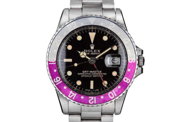 1965 Rolex GMT-Master 1675 Gilt Dial with Fuchsia Bezel Insert