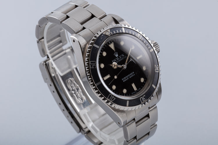 1986 Unpolished Vintage Rolex Submariner 5513 White Gold Surround Dial