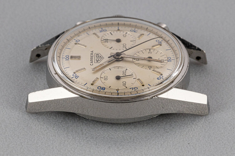 Heuer Carrera 2447 D with Early "Pie Pan" Dial and Sun Stamp Buckle