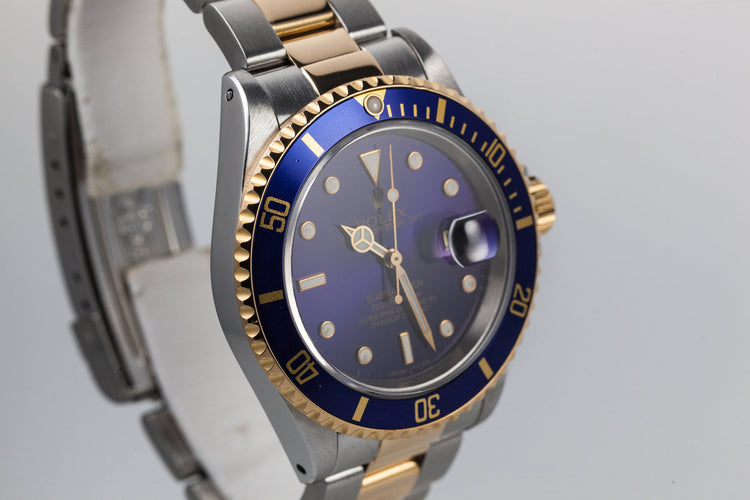 1995 Rolex Two Tone Submariner 16613 with Purple Dial